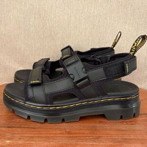 Dr. Martens Forster Strap Webbing Platform Sandals Gladiator Women’s 7 Black